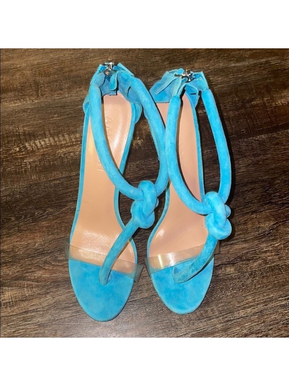 Elegant Blue Stiletto Heels with Ankle Strap - Picture 3 of 4